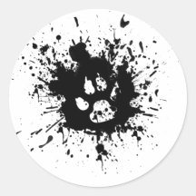 Autocollant d'empreinte de patte (rond)