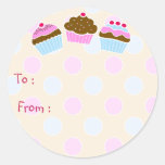 Autocollant d'étiquette de cadeau de petits gâteau
