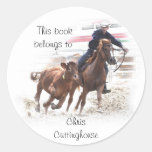 Autocollant d'ex-libris de cheval de coupe