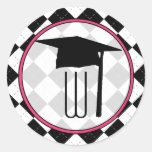 Autocollant d'obtention du diplôme - monogramme à 