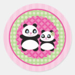 Autocollant d'ours panda de fille