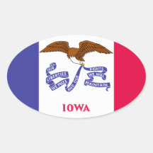 Autocollant d'ovale d'état de l'Iowa