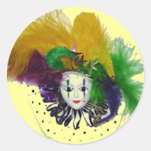 Autocollant du masque 2 de mardi gras
