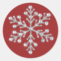 Autocollant en cristal de flocon de neige (rouge)