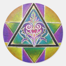 Autocollant fleurissant de mandala de coeur