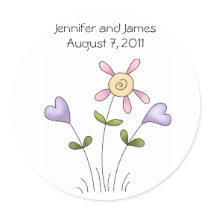 Autocollant floral lunatique de mariage autocollants