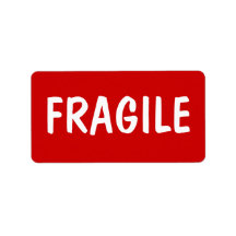 Autocollant fragile blanc rouge d'étiquette de vac étiquette d’adresse