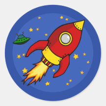 Autocollant jaune rouge de Rocket