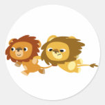 Autocollant mignon de lions de bande dessinée pres autocollants