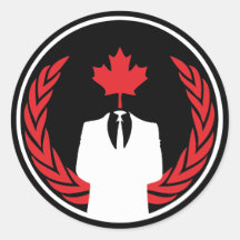 Autocollant noir anonyme du Canada