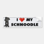 Autocollant (noir) d'amour de Schnoodle Autocollant Pour Voiture