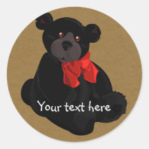 Autocollant noir d'ours de nounours