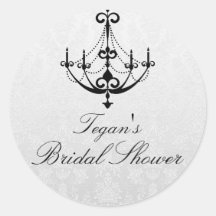 Autocollant nuptiale de douche de lustre noir et a