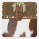 Autocollant occidental de peau de vache et de cuir