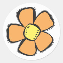 Autocollant orange de fleur