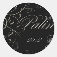 Autocollant rond de Palin 2012 noirs