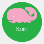 Autocollant rose de filles de baleine