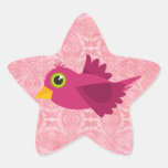 Autocollant rose d'oiseau autocollants