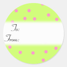 Autocollant rose et vert d'étiquette de cadeau de 