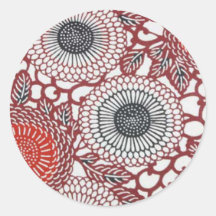 Autocollant rouge de fleur