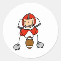 Autocollant rouge de joueur de football