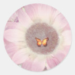 Autocollant rouge de papillon de tournesol