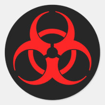 Autocollant rouge de symbole de Biohazard