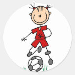 Autocollant rouge du football de filles