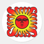 Autocollant rouge rougeoyant de Sun