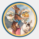 Autocollant vintage de lapin de Pâques