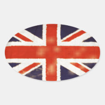 Autocollant vintage d'ovale d'Union Jack