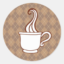 Autocollants à motifs de losanges de café