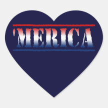 'Autocollants blancs de MERICA et bleus rouges (6/