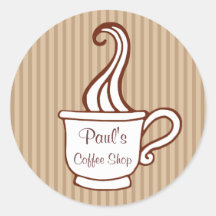 Autocollants customisés de café