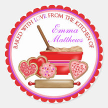 Autocollants de biscuits de jour de Valentines