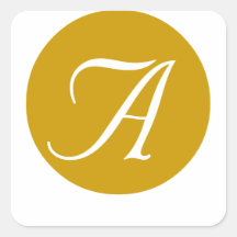 Autocollants de blanc d'or de monogramme de mariag