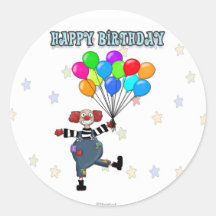 Autocollants de clown d'anniversaire