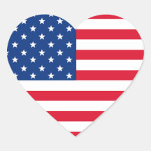 Autocollants de coeur de drapeau américain