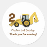 Autocollants de faveur d'anniversaire de pelle rét