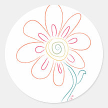 Autocollants de fleur de griffonnage