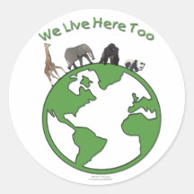 Autocollants de la terre d'animaux