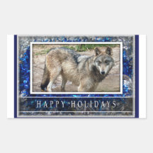 Autocollants de loup gris ou de Noël de loups