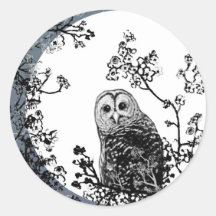 Autocollants de lune de faune de nature d'oiseaux 