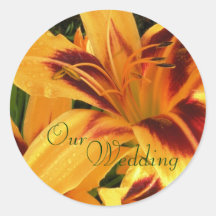 Autocollants de mariage de lis
