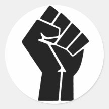 Autocollants de poing de puissance noire