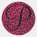 Autocollants décorés d'un monogramme de léopard ro
