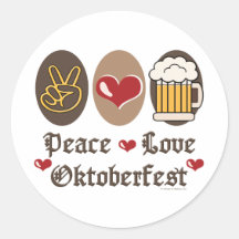 Autocollants d'Oktoberfest d'amour de paix
