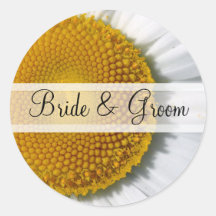Autocollants élégants de mariage de marguerite