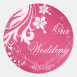 Autocollants floraux de rose et blancs de mariage