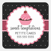 Autocollants lunatiques de rose de petit gâteau de